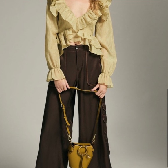 *SOLD* NWT Anthropologie En Elly V-Neck Ruffle Blouse - Picture 3 of 13